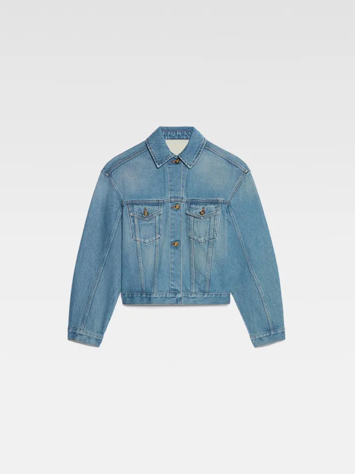 JACQUEMUS Coats and Jackets Curved Denim Jacket Bluetabac 2 8211 Women