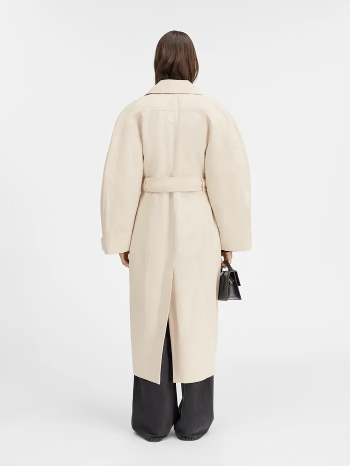 JACQUEMUS Coats and Jackets Fitted Trench Coat Beige 8211 Women