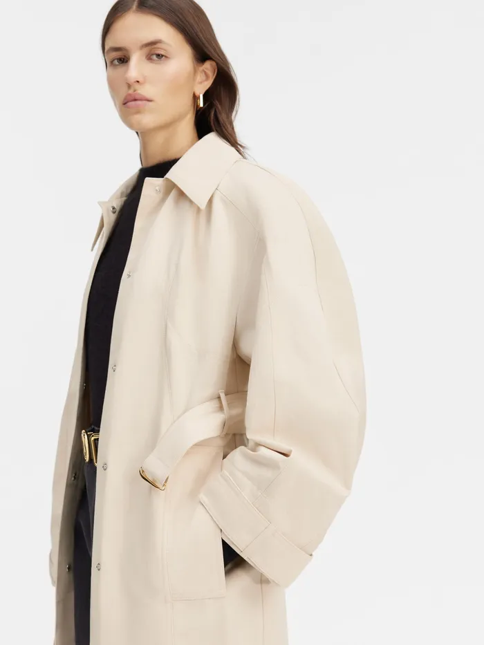 JACQUEMUS Coats and Jackets Fitted Trench Coat Beige 8211 Women