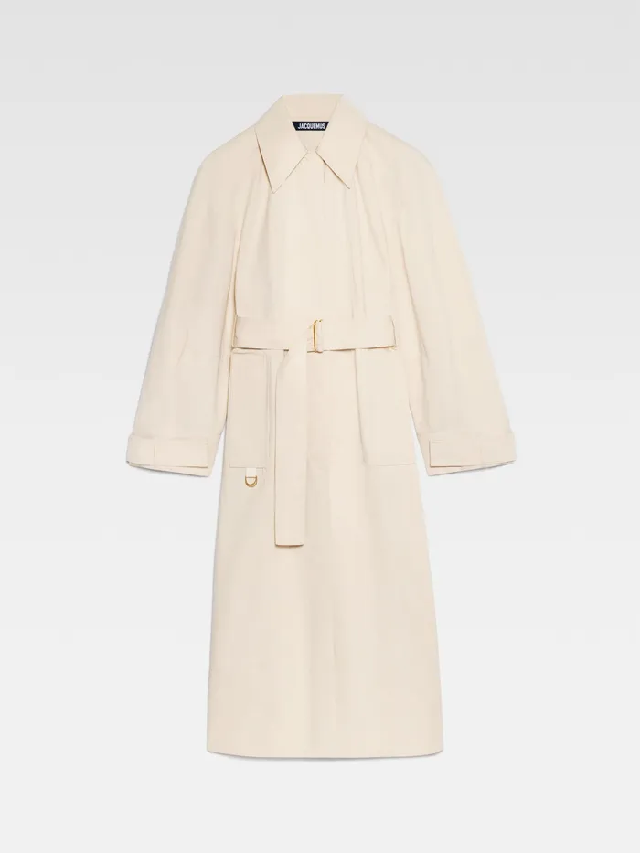 JACQUEMUS Coats and Jackets Fitted Trench Coat Beige 8211 Women