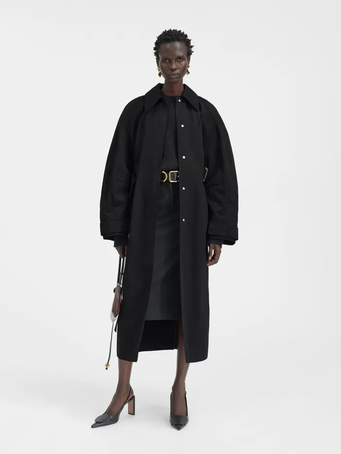 JACQUEMUS Coats and Jackets Fitted Trench Coat Black 8211 Women