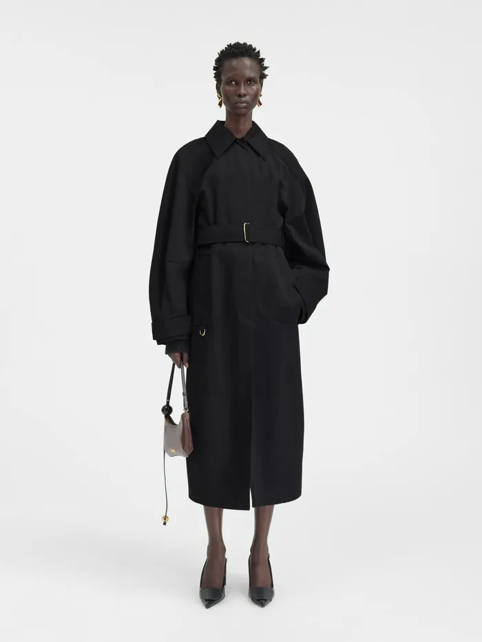JACQUEMUS Coats and Jackets Fitted Trench Coat Black 8211 Women