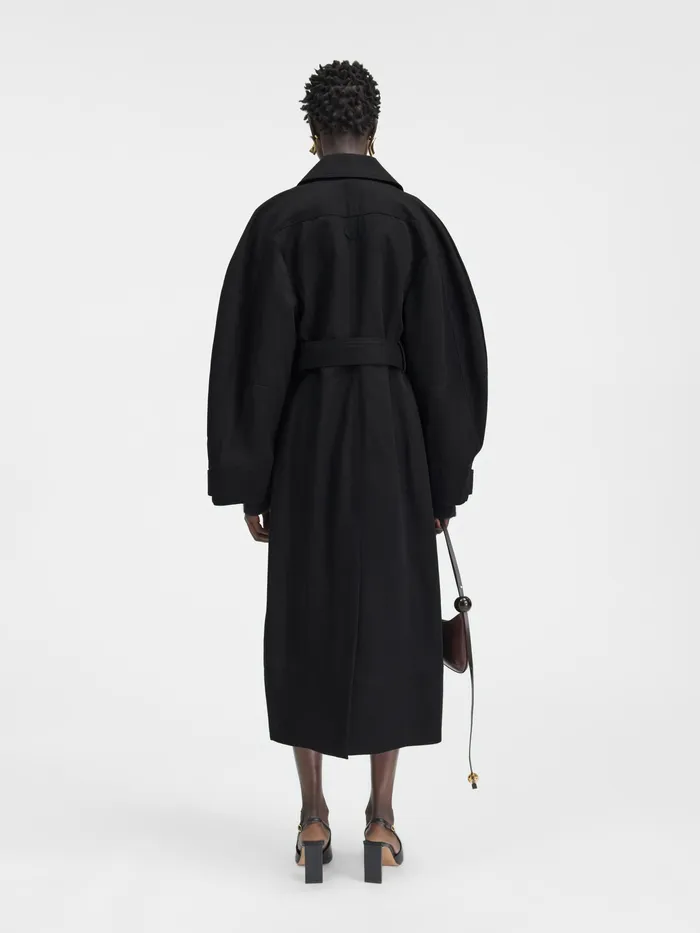 JACQUEMUS Coats and Jackets Fitted Trench Coat Black 8211 Women