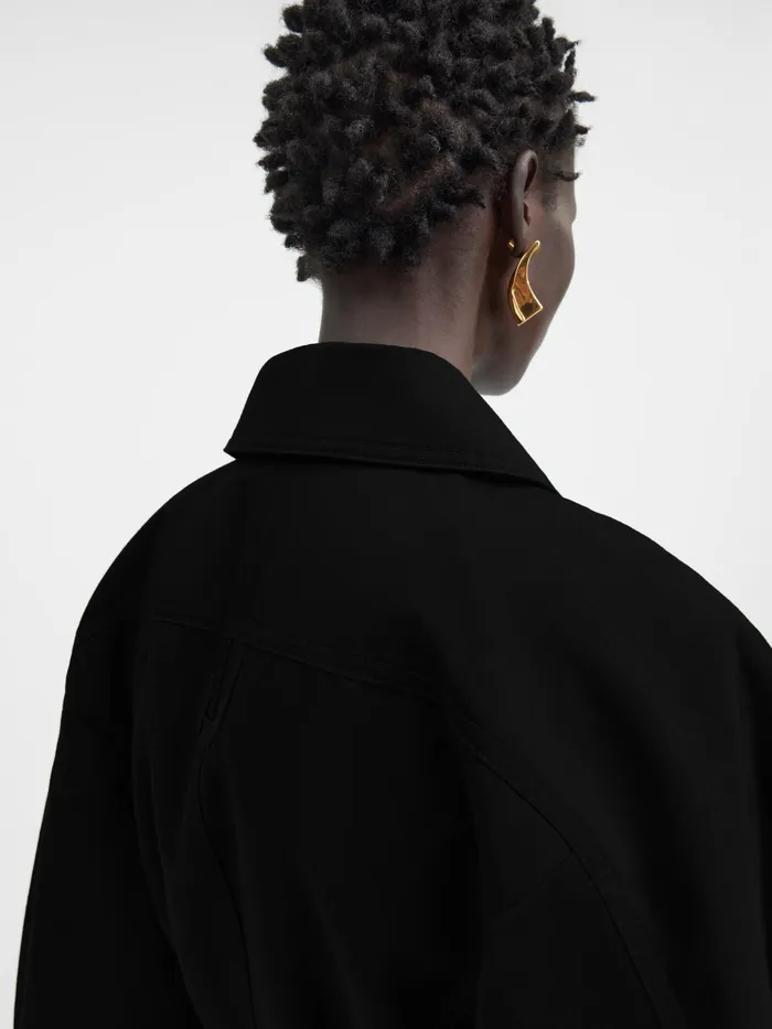 JACQUEMUS Coats and Jackets Fitted Trench Coat Black 8211 Women