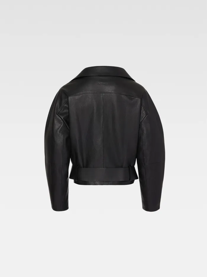 JACQUEMUS Coats and Jackets Leather Aviator Jacket Black 8211 Men