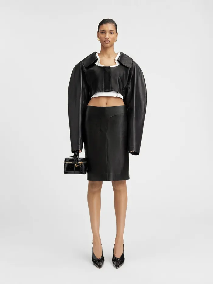 JACQUEMUS Coats and Jackets Leather Bolero Black 8211 Women