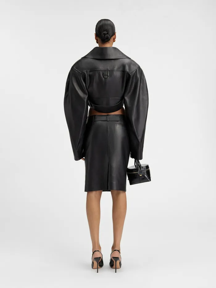 JACQUEMUS Coats and Jackets Leather Bolero Black 8211 Women