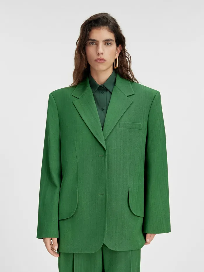 JACQUEMUS Coats and Jackets Oversized Blazer Dark Green 8211 Women