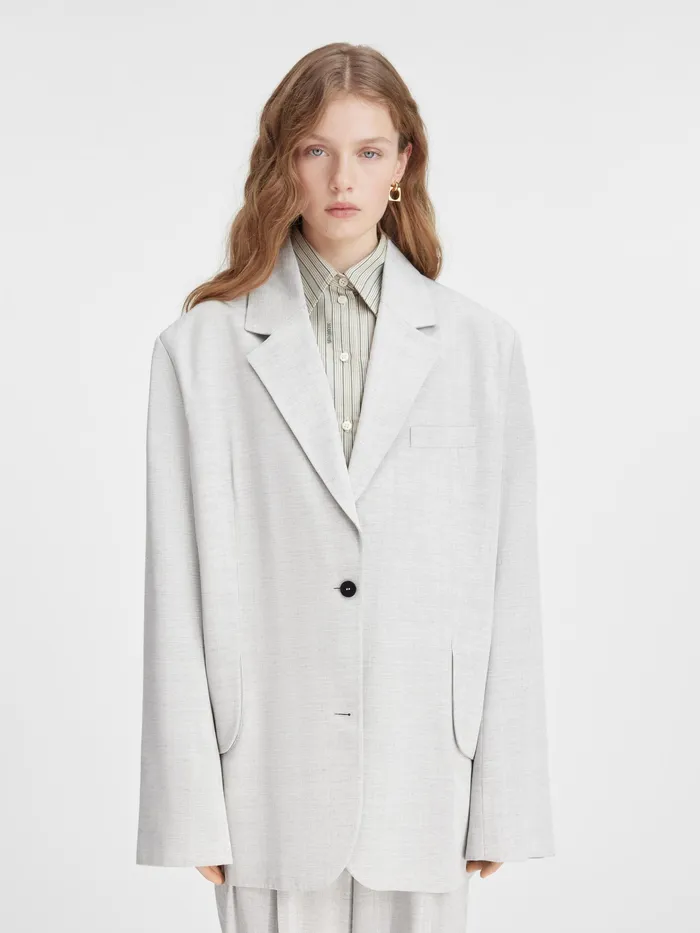 JACQUEMUS Coats and Jackets Oversized Blazer Light Grey 8211 Women
