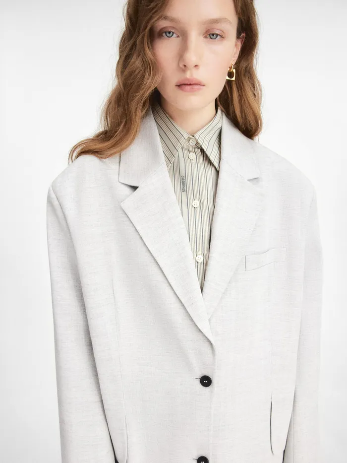 JACQUEMUS Coats and Jackets Oversized Blazer Light Grey 8211 Women