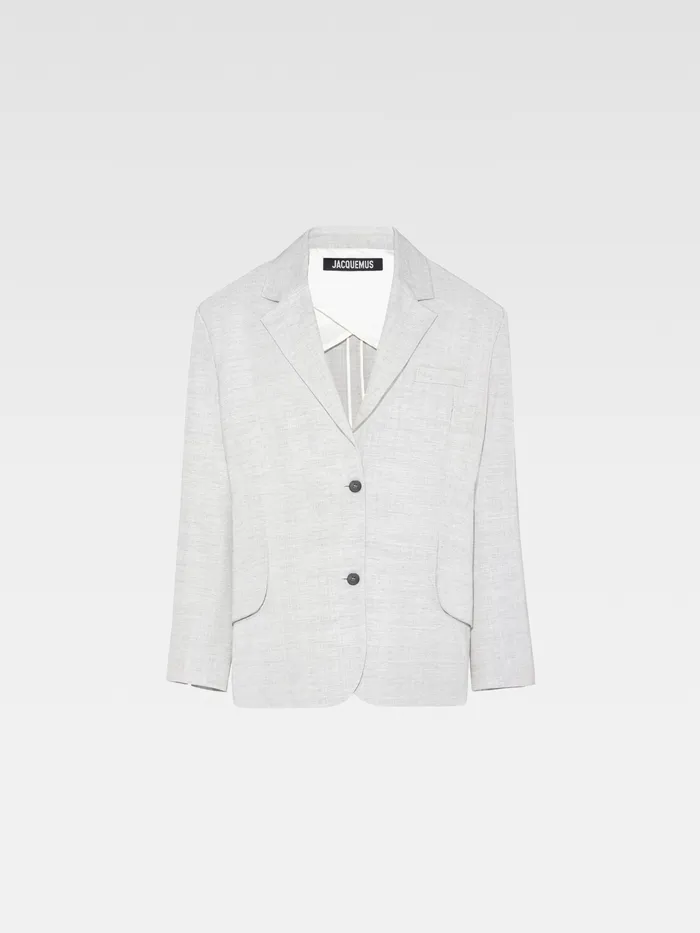 JACQUEMUS Coats and Jackets Oversized Blazer Light Grey 8211 Women