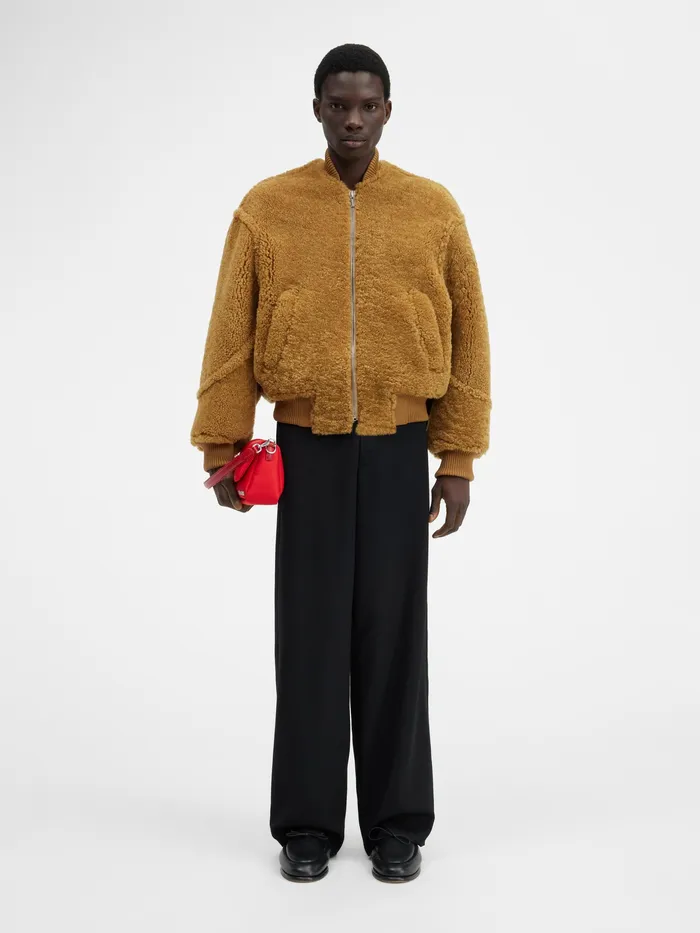 JACQUEMUS Coats and Jackets Shearling Bomber Camel 8211 Men
