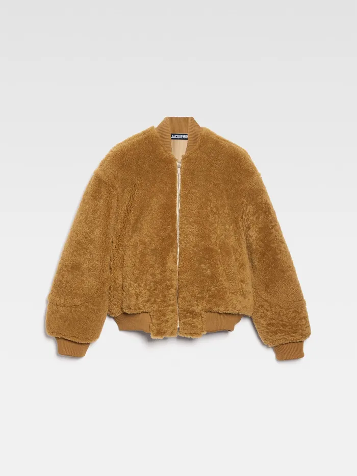 JACQUEMUS Coats and Jackets Shearling Bomber Camel 8211 Men