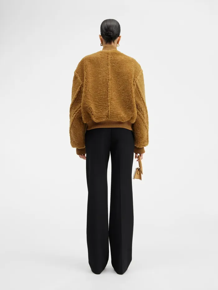 JACQUEMUS Coats and Jackets Shearling Bomber Camel 8211 Women