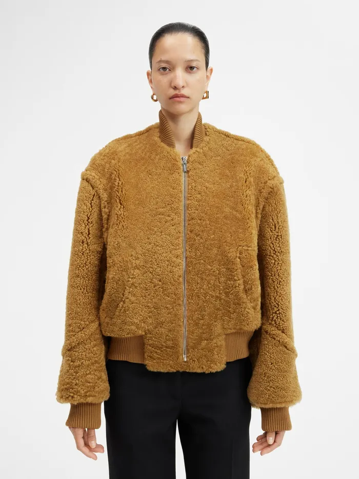 JACQUEMUS Coats and Jackets Shearling Bomber Camel 8211 Women
