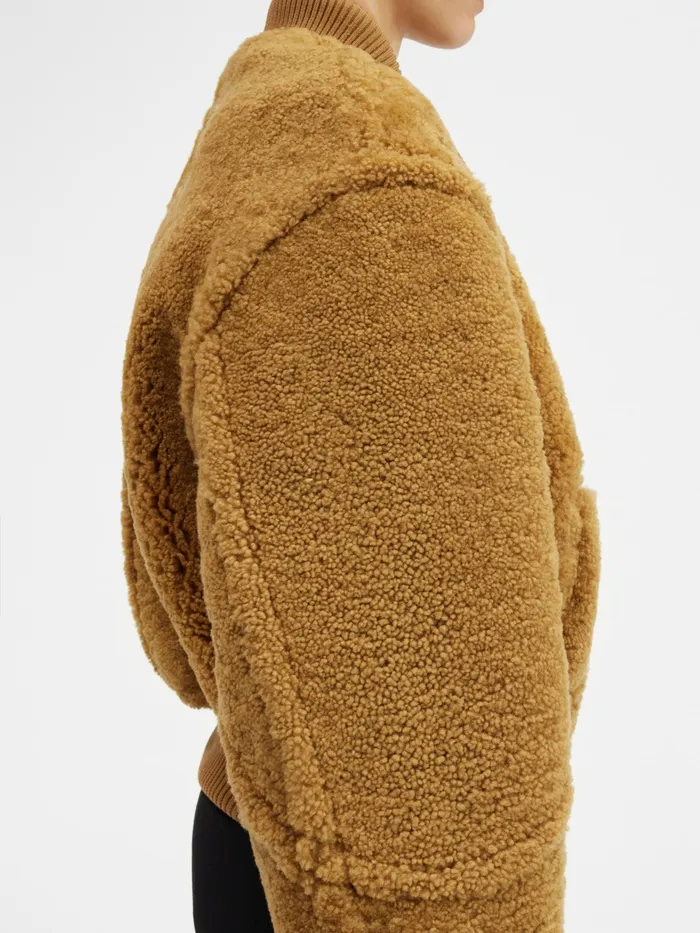JACQUEMUS Coats and Jackets Shearling Bomber Camel 8211 Women