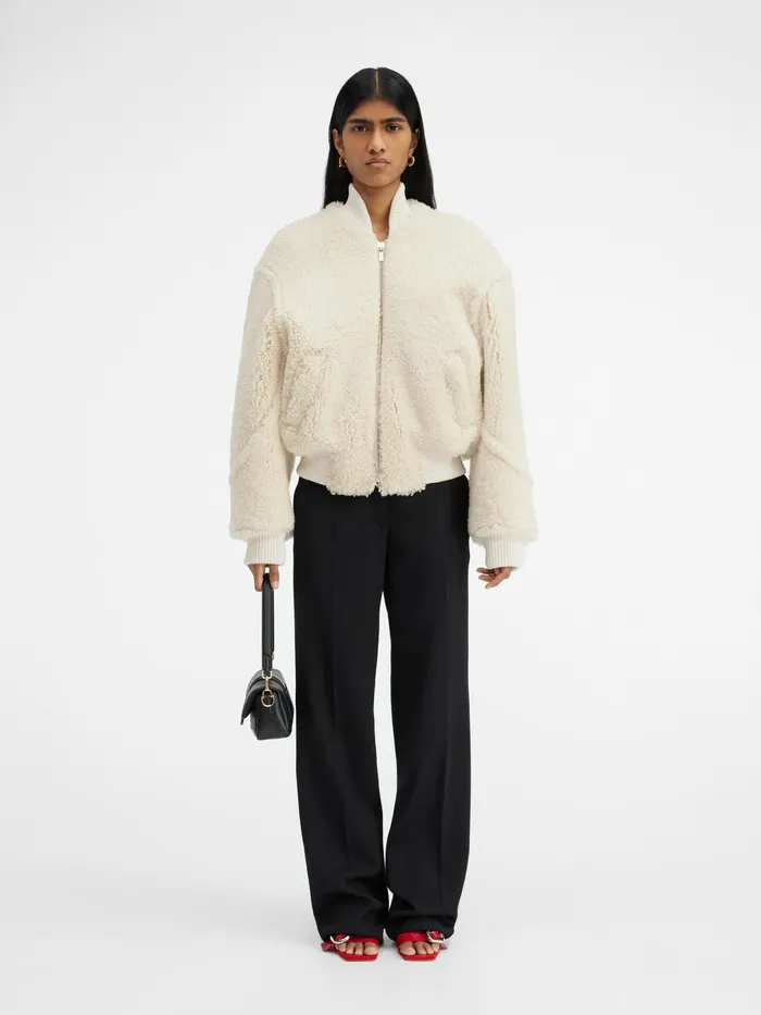 JACQUEMUS Coats and Jackets Shearling Bomber Offwhite 8211 Women