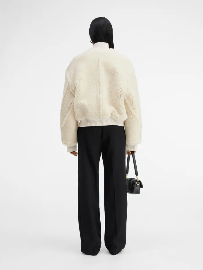 JACQUEMUS Coats and Jackets Shearling Bomber Offwhite 8211 Women