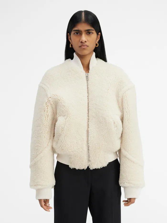 JACQUEMUS Coats and Jackets Shearling Bomber Offwhite 8211 Women