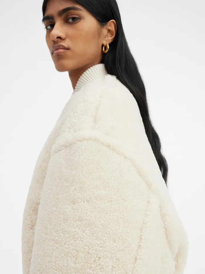 JACQUEMUS Coats and Jackets Shearling Bomber Offwhite 8211 Women