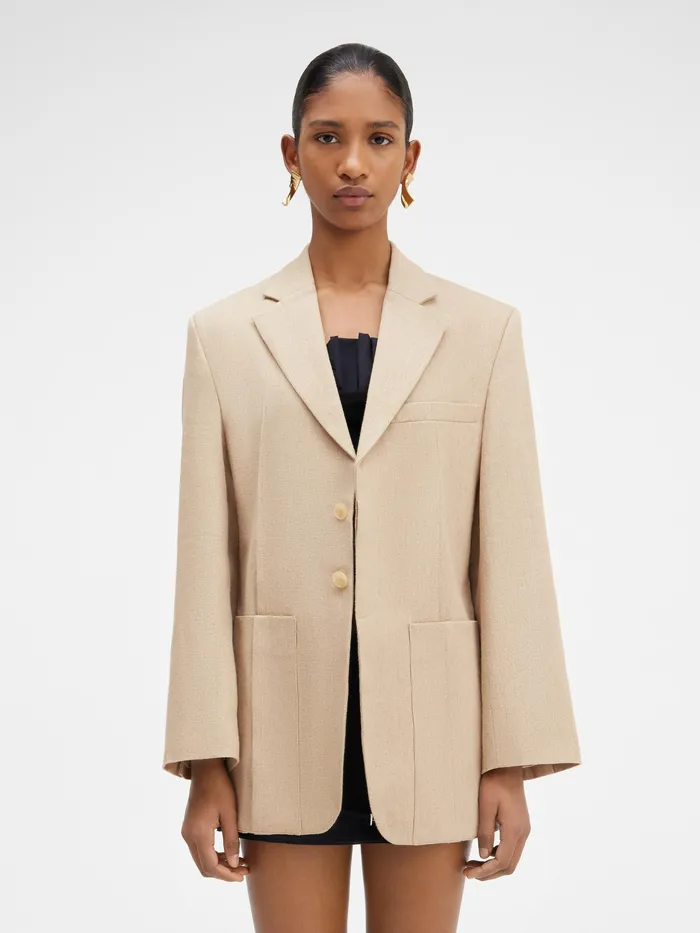 JACQUEMUS Coats and Jackets Square Jacket Beige 8211 Women