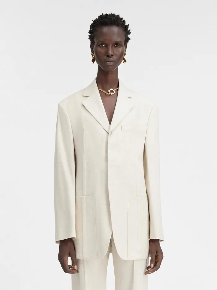 JACQUEMUS Coats and Jackets Square Jacket Light Beige 8211 Women