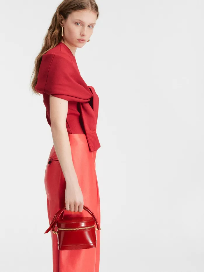 JACQUEMUS Crossbody and Handbags Circular Case Bag Dark Red 8211 Women
