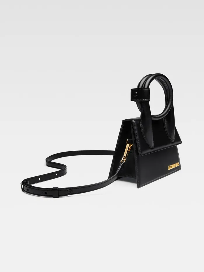 JACQUEMUS Crossbody and Handbags Coiled Leather Handbag Black 8211 Women