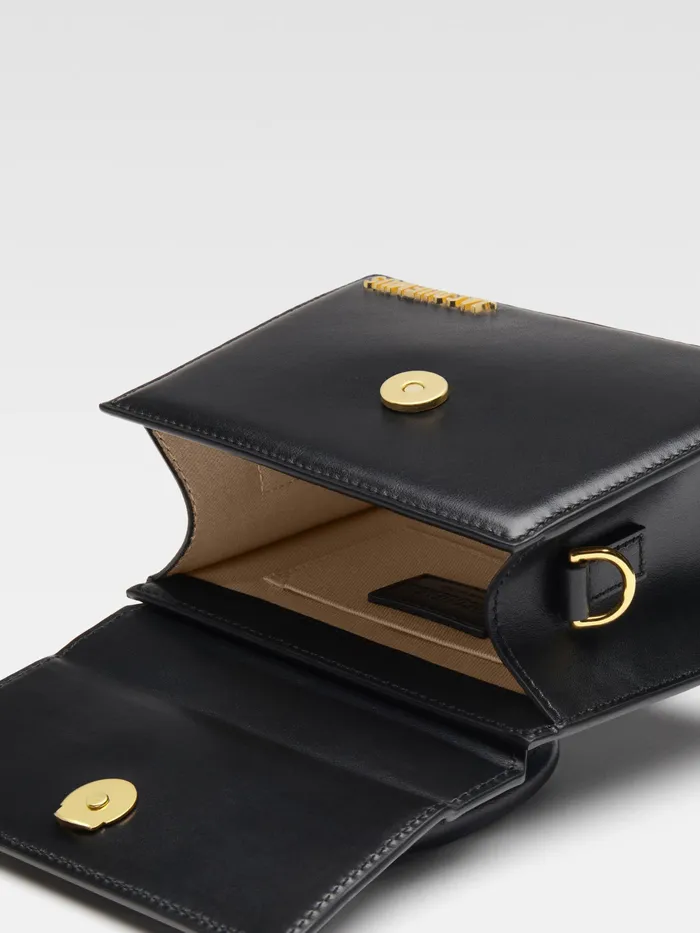JACQUEMUS Crossbody and Handbags Coiled Leather Handbag Black 8211 Women