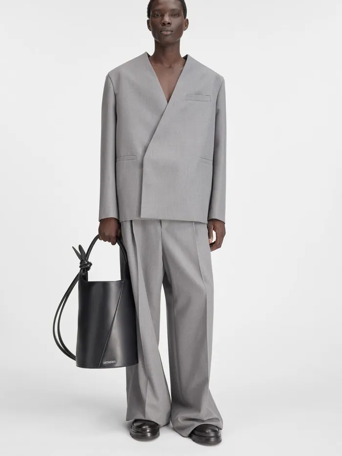 JACQUEMUS Crossbody and Handbags Knotted Bucket Bag Black 8211 Women