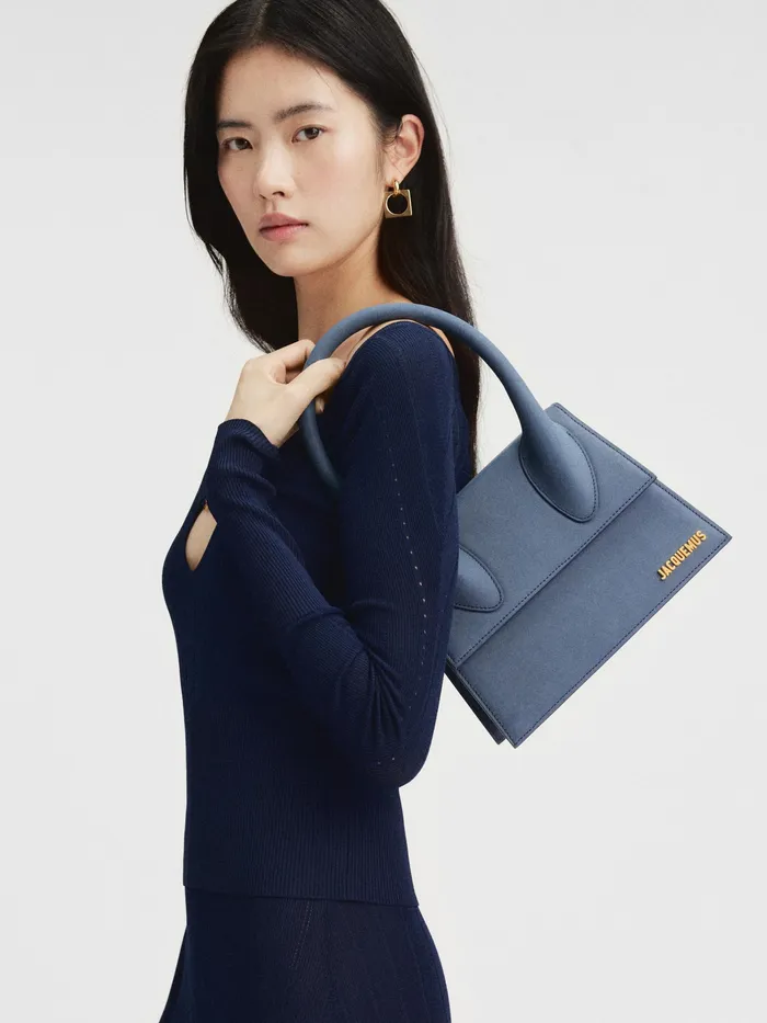 JACQUEMUS Crossbody and Handbags Large Signature Handbag Dark Navy 8211 Women