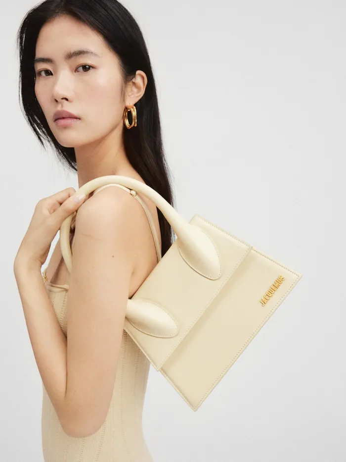 JACQUEMUS Crossbody and Handbags Large Signature Handbag Ivory 8211 Women