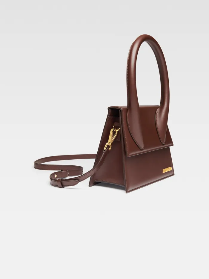 JACQUEMUS Crossbody and Handbags Large Signature Handbag Midnight Brown 8211 Women