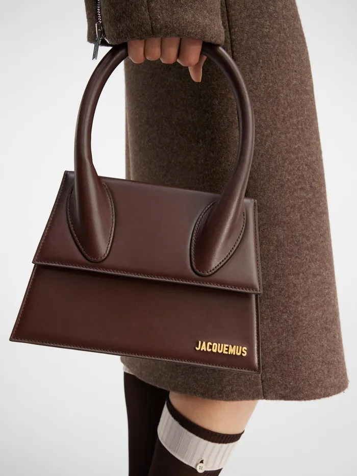 JACQUEMUS Crossbody and Handbags Large Signature Handbag Midnight Brown 8211 Women