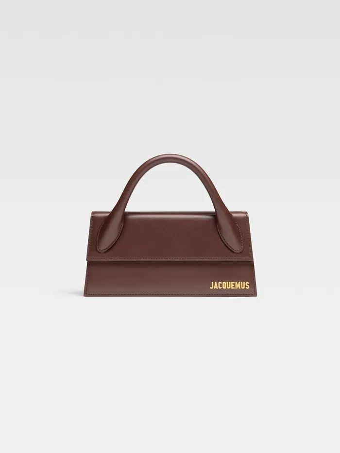 JACQUEMUS Crossbody and Handbags Long Leather Handbag Midnight Brown 8211 Women JACQUEMUS Crossbody and Handbags Long Leather Handbag Midnight Brown 8211 Women