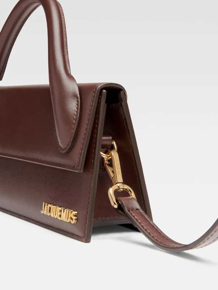 JACQUEMUS Crossbody and Handbags Long Leather Handbag Midnight Brown 8211 Women