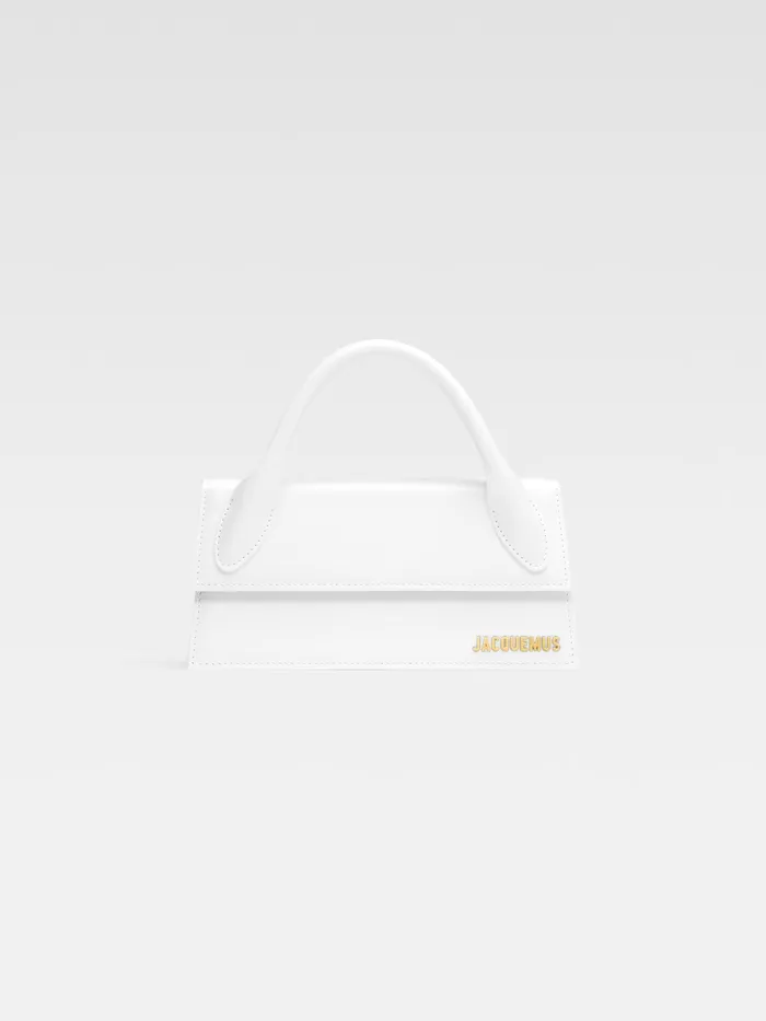 JACQUEMUS Crossbody and Handbags Long Leather Handbag White 8211 Women