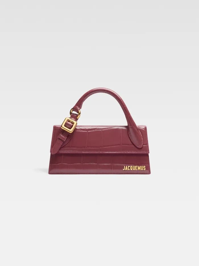 JACQUEMUS Crossbody and Handbags Long Signature Buckled Handbag Dark Burgundy 8211 Women JACQUEMUS Crossbody and Handbags Long Signature Buckled Handbag Dark Burgundy 8211 Women