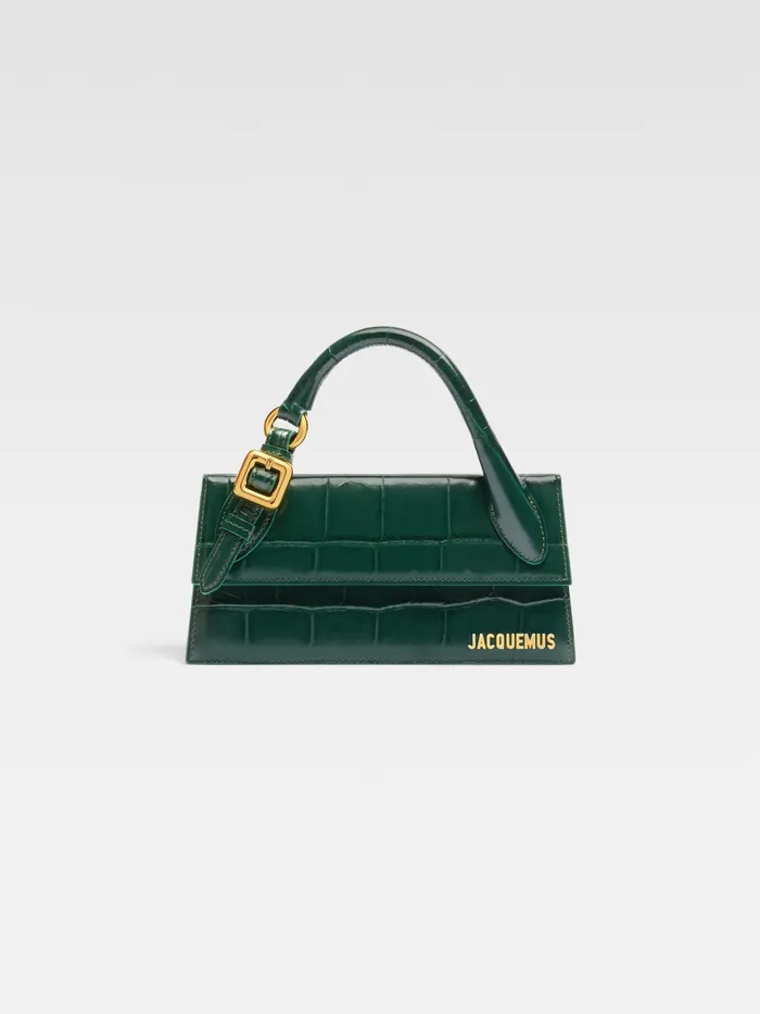 JACQUEMUS Crossbody and Handbags Long Signature Buckled Handbag Dark Green 8211 Women JACQUEMUS Crossbody and Handbags Long Signature Buckled Handbag Dark Green 8211 Women