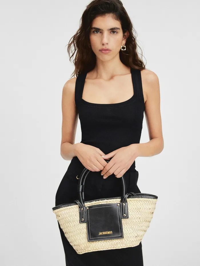 JACQUEMUS Crossbody and Handbags Mini Beach Basket Bag Black 8211 Women