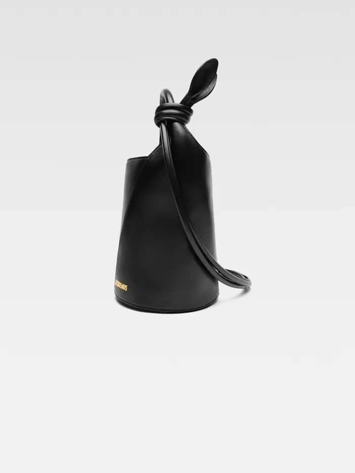 JACQUEMUS Crossbody and Handbags Mini Knotted Bucket Bag Black 8211 Women