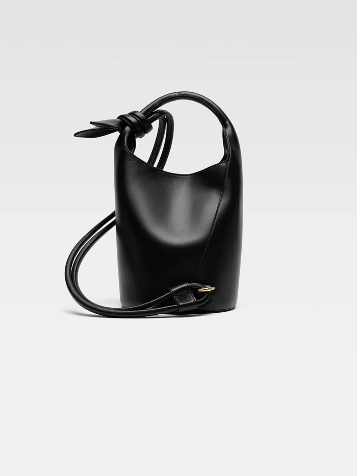 JACQUEMUS Crossbody and Handbags Mini Knotted Bucket Bag Black 8211 Women