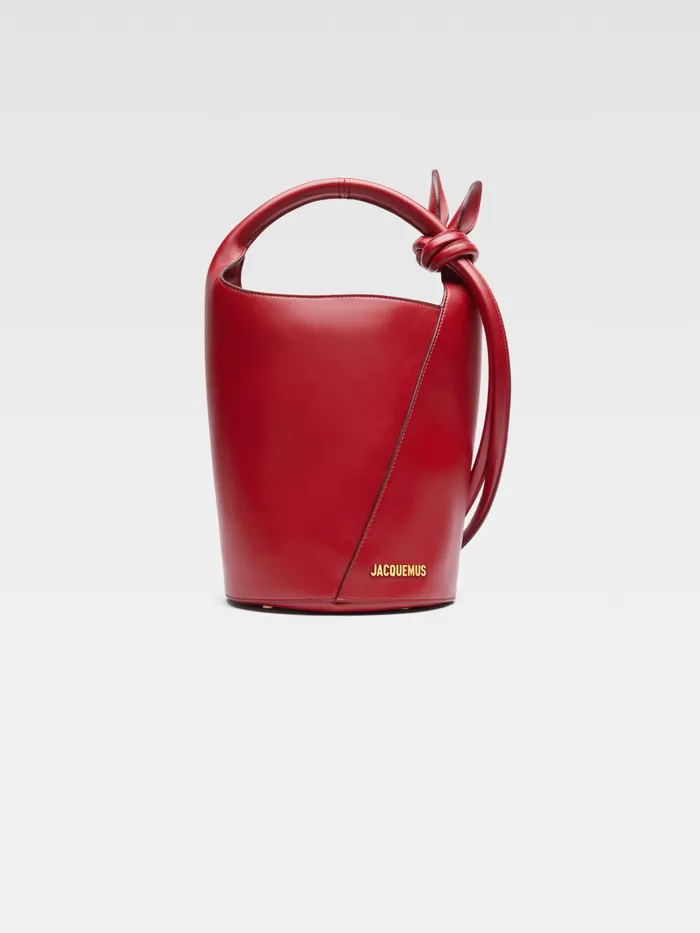 JACQUEMUS Crossbody and Handbags Mini Knotted Bucket Bag Dark Red 8211 Women