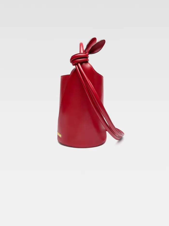JACQUEMUS Crossbody and Handbags Mini Knotted Bucket Bag Dark Red 8211 Women