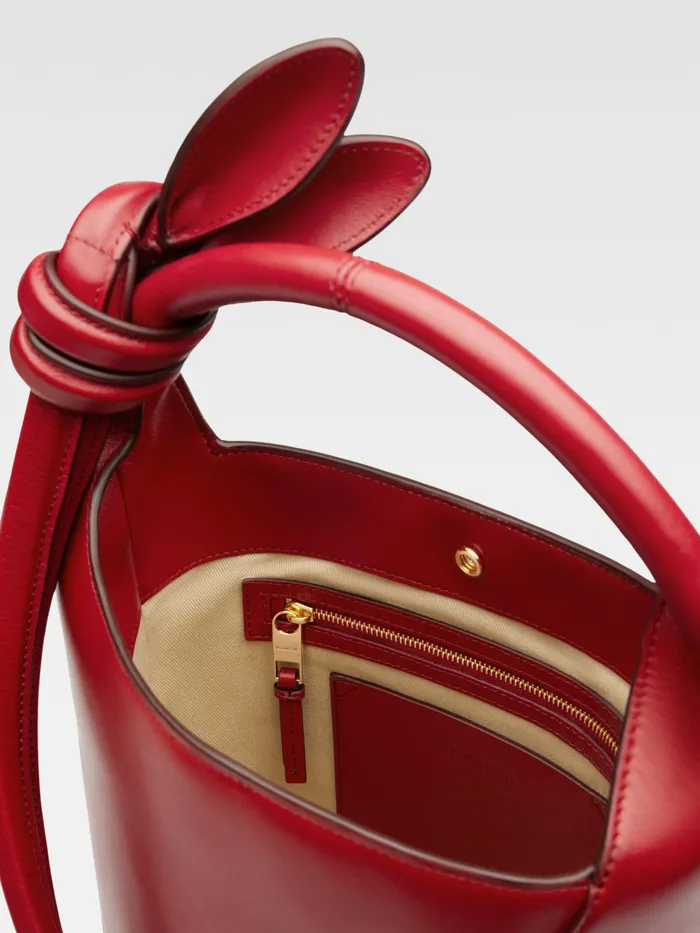 JACQUEMUS Crossbody and Handbags Mini Knotted Bucket Bag Dark Red 8211 Women