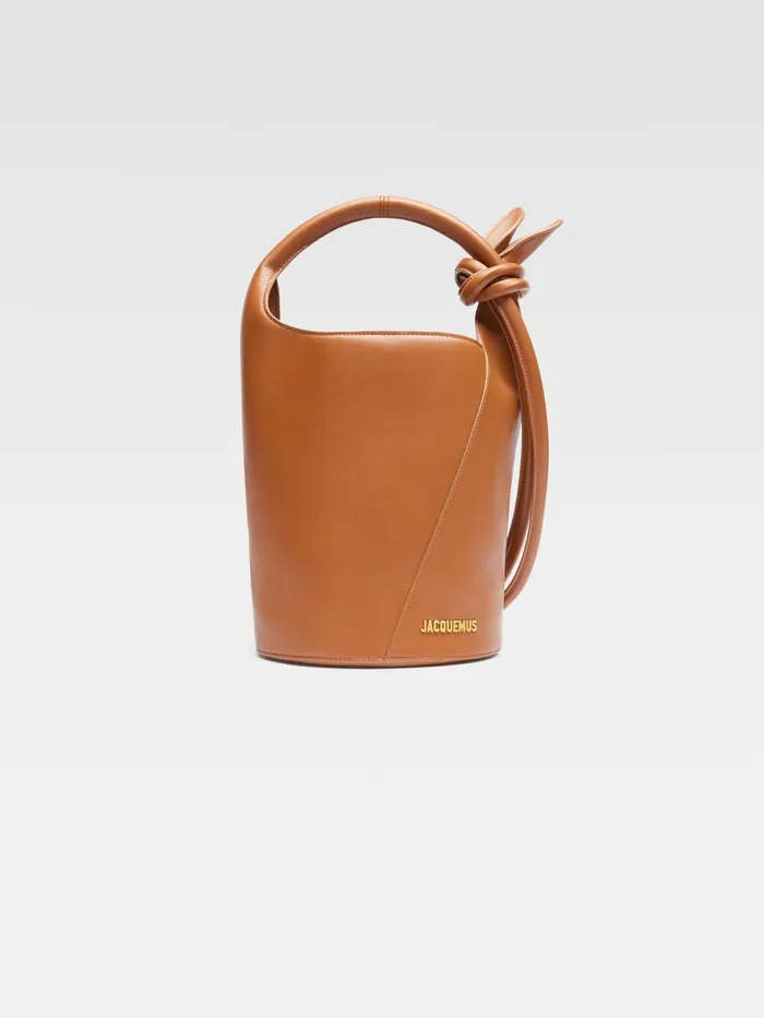 JACQUEMUS Crossbody and Handbags Mini Knotted Bucket Bag Light Brown 8211 Women