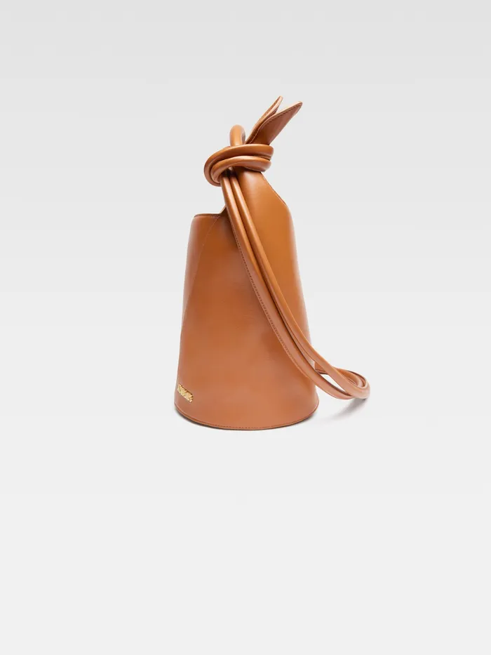 JACQUEMUS Crossbody and Handbags Mini Knotted Bucket Bag Light Brown 8211 Women