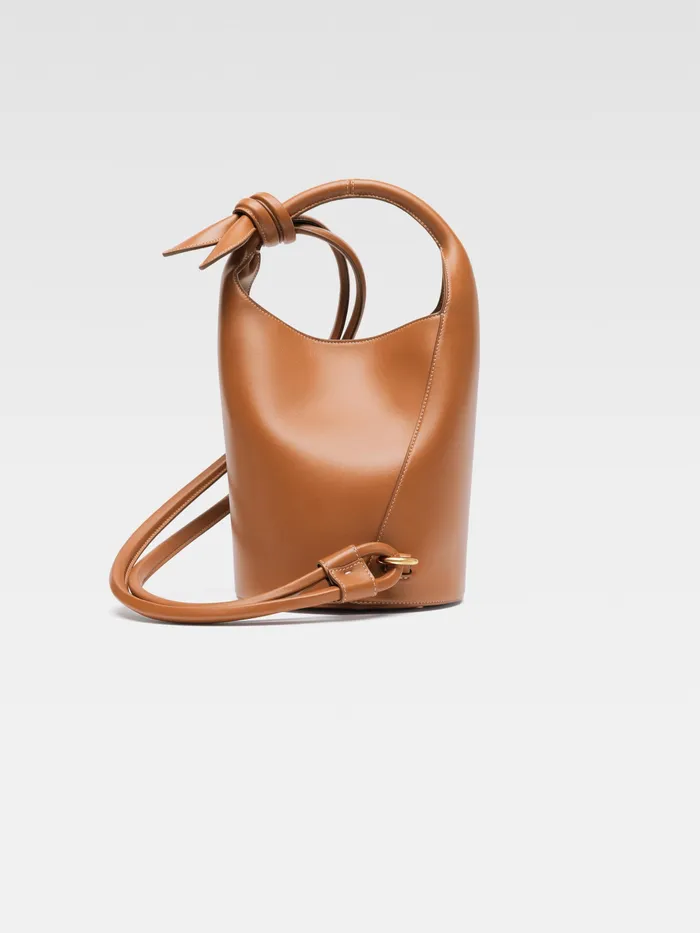 JACQUEMUS Crossbody and Handbags Mini Knotted Bucket Bag Light Brown 8211 Women