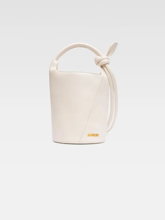 JACQUEMUS Crossbody and Handbags Mini Knotted Bucket Bag Light Ivory 8211 Women JACQUEMUS Crossbody and Handbags Mini Knotted Bucket Bag Light Ivory 8211 Women