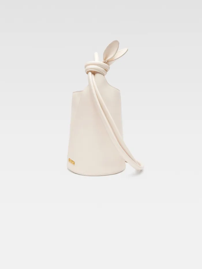 JACQUEMUS Crossbody and Handbags Mini Knotted Bucket Bag Light Ivory 8211 Women